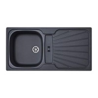 ALMOST PERFECT - Liquida CMP5GR 1.0 Bowl Reversible Graphite Grey Kitchen Sink with Waste Kit