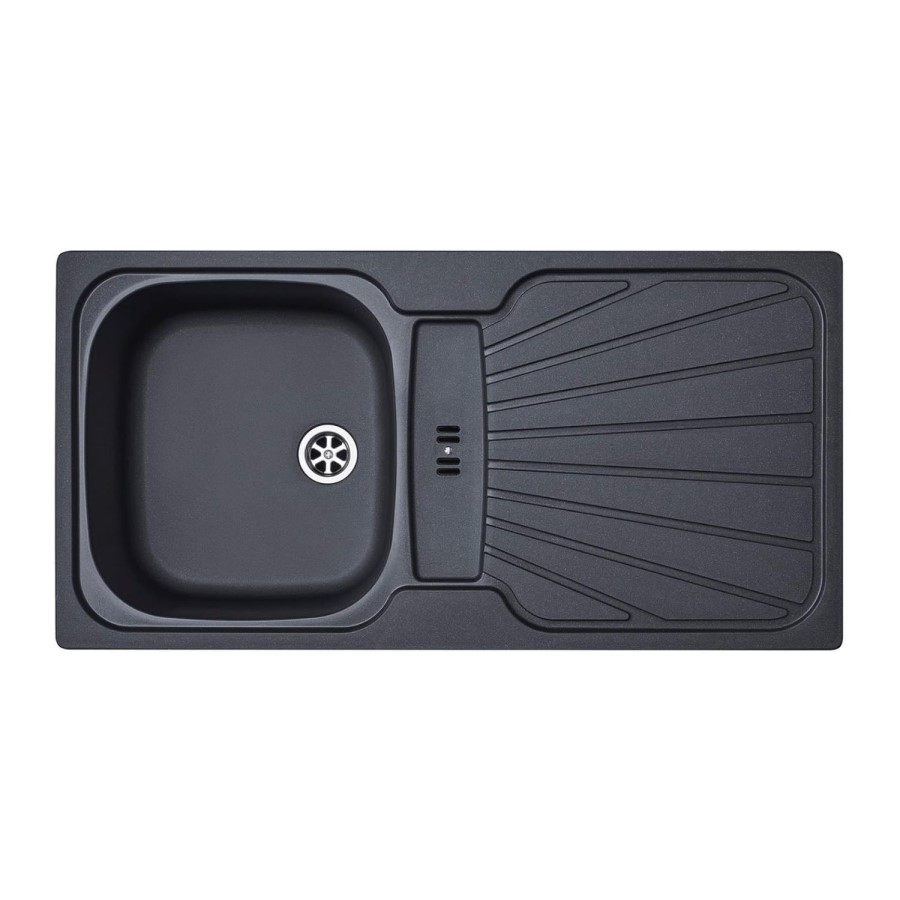 ALMOST PERFECT - Liquida CMP5GR 1.0 Bowl Reversible Graphite Grey Kitchen Sink with Waste Kit