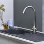 ALMOST PERFECT - Liquida CMP5GR 1.0 Bowl Reversible Graphite Grey Kitchen Sink with Waste Kit