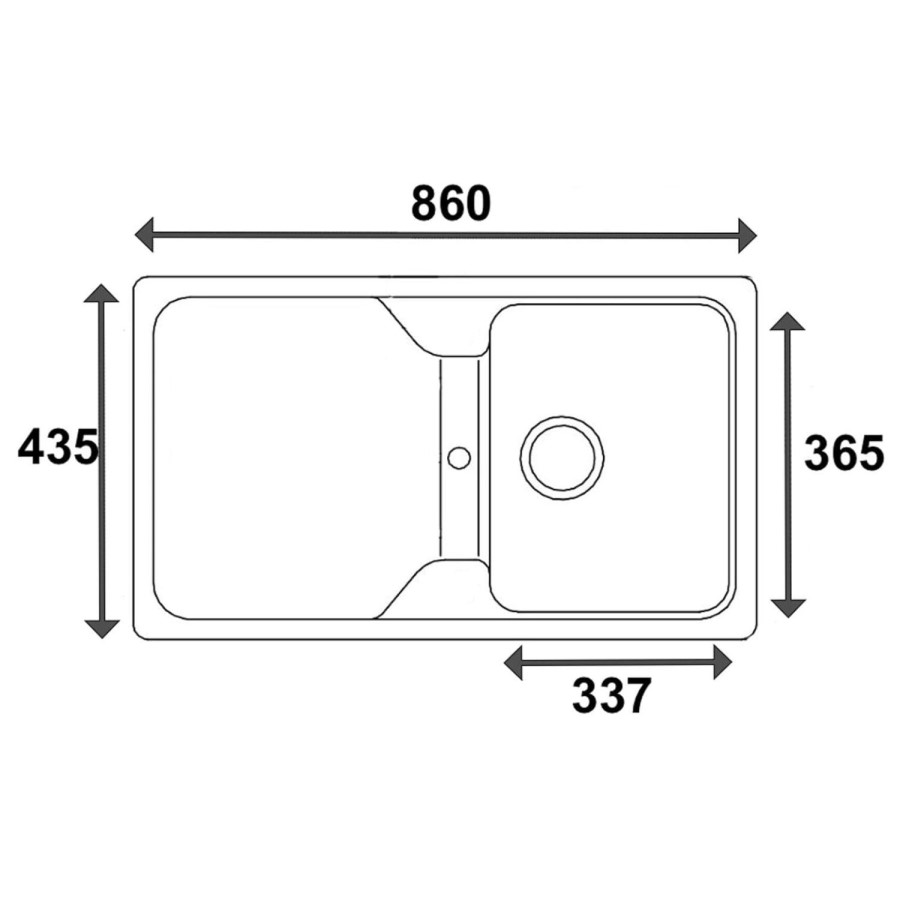 ALMOST PERFECT - Liquida CMP5GR 1.0 Bowl Reversible Graphite Grey Kitchen Sink with Waste Kit