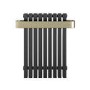 ALMOST PERFECT - Gunmetal Single Panel Radiator with Brass Towel Bar 600 x 600mm - Iraya