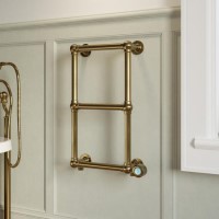 GRADE A2 - Brass Vertical Traditional Electric Towel Radiator 700 x 400mm - Regent