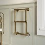 GRADE A2 - Brass Vertical Traditional Electric Towel Radiator 700 x 400mm - Regent