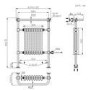 GRADE A2 - White and Brass Traditional Electric Column Radiator with Towel Rail 952 x 659mm - Regent