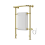 GRADE A2 - White and Brass Traditional Electric Column Radiator with Towel Rail 952 x 659mm - Regent