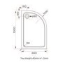 ALMOST PERFECT - 1000x800 RH Offset Quad Stone Resin Shower Tray- Pearl