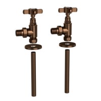 ALMOST PERFECT - Bronze Traditional Angled Radiator Valves - Regent