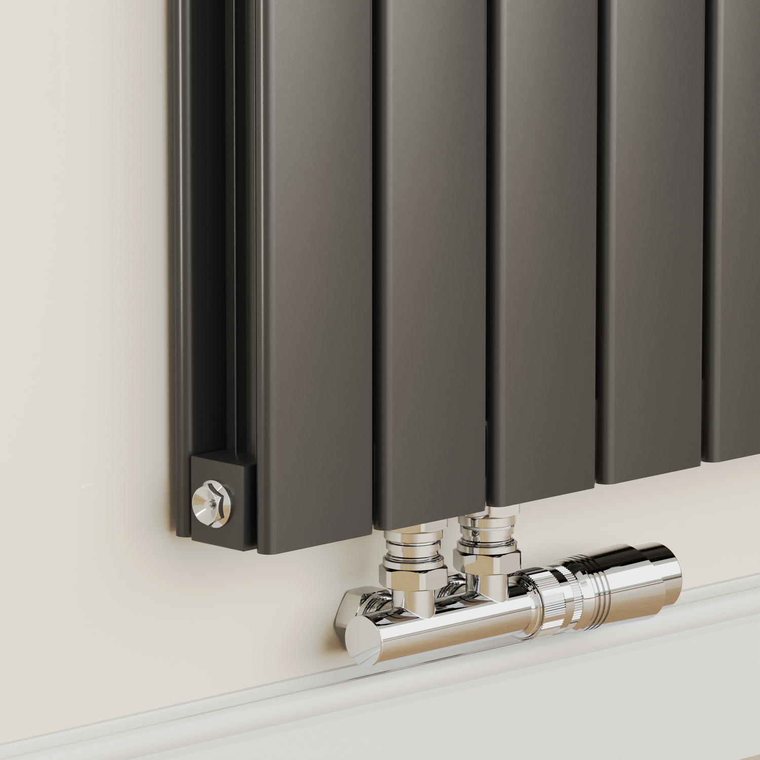 Eco Style Radiator Eco Eleganza Midnight Black Horizontal Flat Designer Aluminium Radiator ...