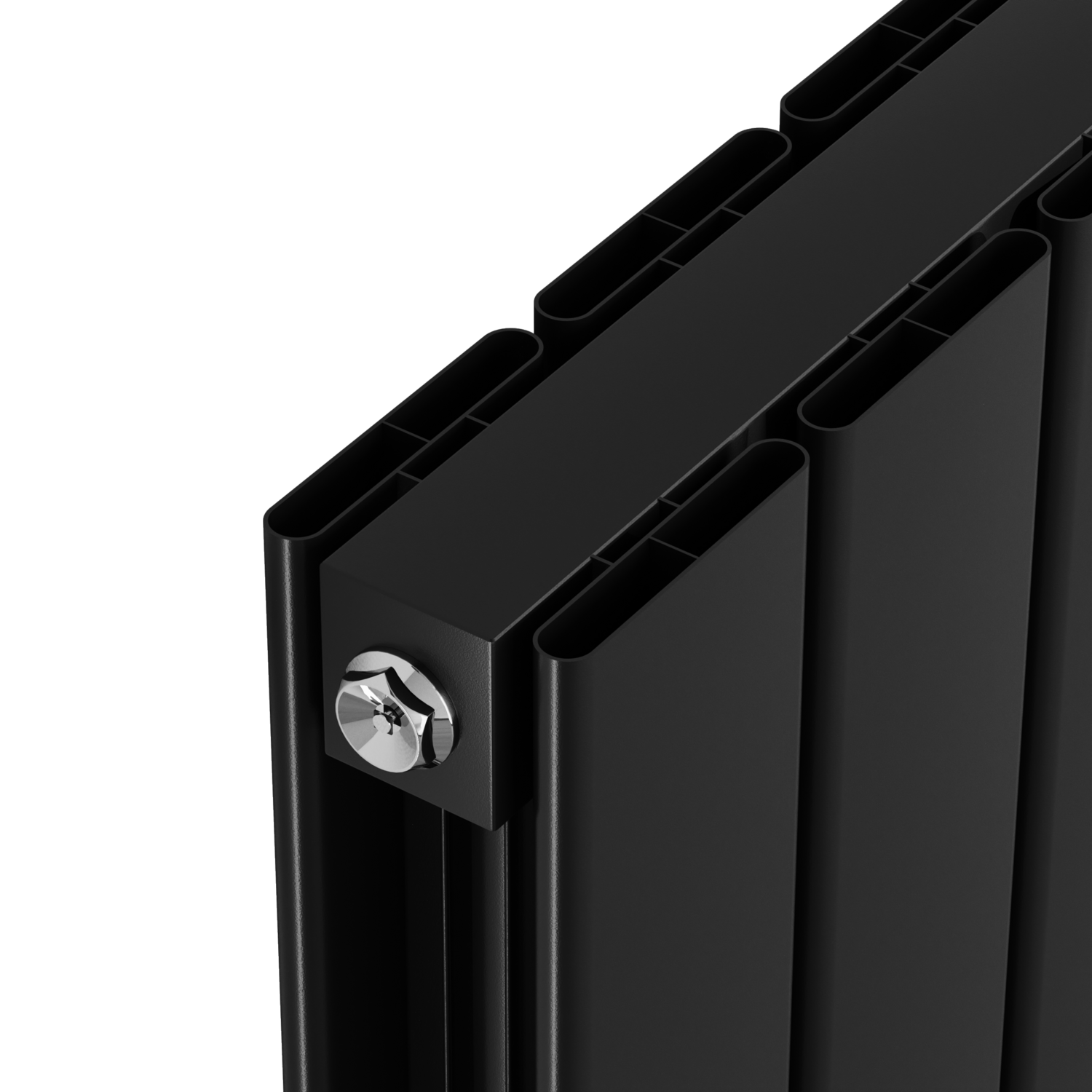 Middle Connection Traditional Radiators Eco Eleganza Midnight Black Horizontal Flat Aluminium Middle Connection ...