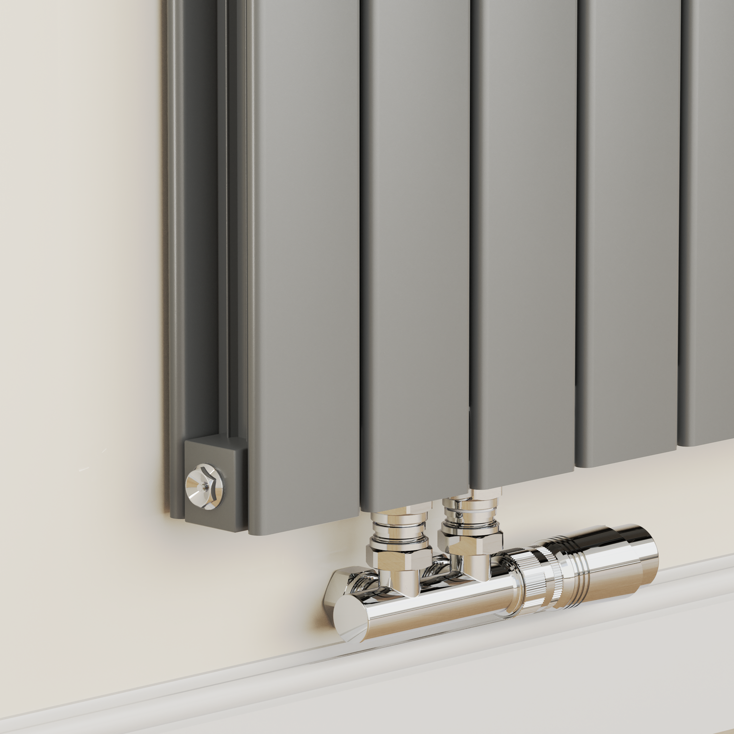 Column Radiators Bottom Connection Eco Eleganza Anthracite Horizontal Flat Aluminium Middle Connection ...
