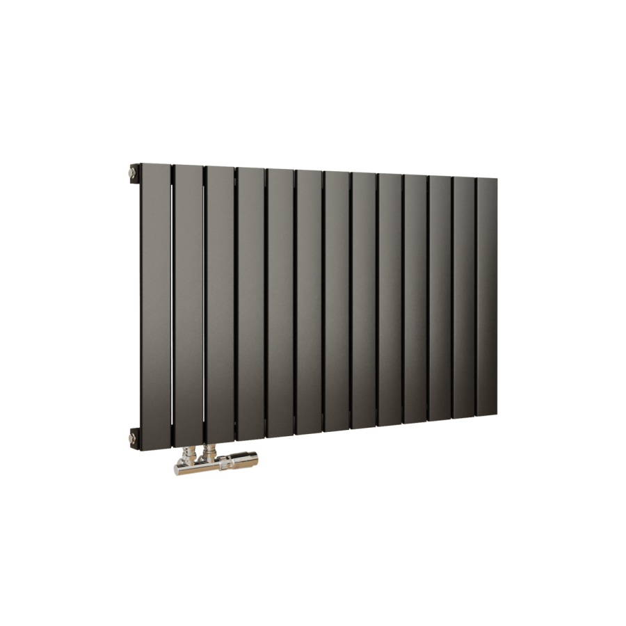 Middle Connection Radiators Eco Eleganza Midnight Black Horizontal Flat Aluminium Middle Connection ...