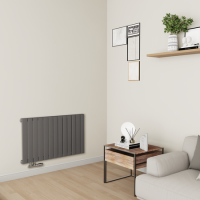 Eco Eleganza Anthracite Horizontal Flat Designer Aluminium Radiator 600x975mm Single Panel 2992 BTU Eco Eleganza Anthracite Horizontal Flat Designer Aluminium Radiator 600x975mm Single Panel 2992 BTU