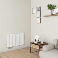Eco Eleganza White Horizontal Flat Designer Aluminium Radiator 600x975mm Single Panel 2992 BTU Eco Eleganza White Horizontal Flat Designer Aluminium Radiator 600x975mm Single Panel 2992 BTU
