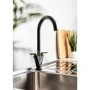 ONLY OPENED - Abode Volo Dual Lever Kitchen Mixer Tap - Matt Black