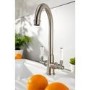 ONLY OPENED - Abode Keswick Dual Lever Kitchen Mixer Tap - Brushed Nickel