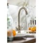 ONLY OPENED - Abode Keswick Dual Lever Kitchen Mixer Tap - Brushed Nickel
