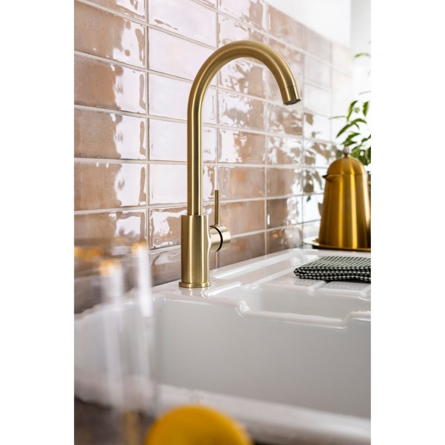 ONLY OPENED - Abode Nico Single Lever Mixer Tap - Brushed Brass