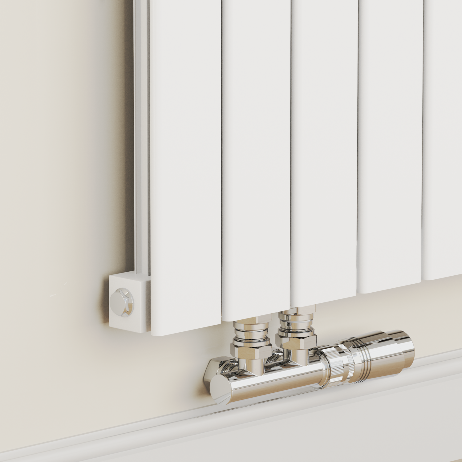 Middle Connection Radiators Eco Eleganza White Vertical Flat Aluminium Middle Connection Radiator ...