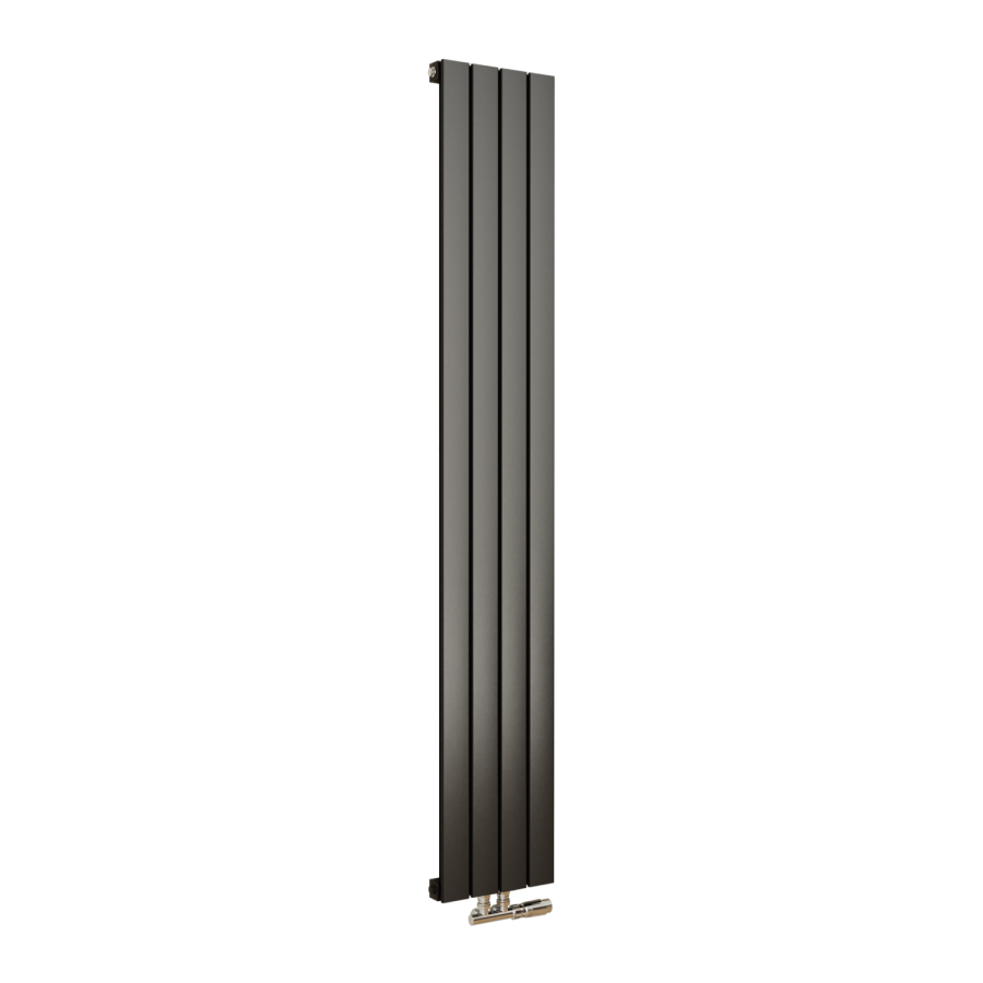 Eco Style Radiator Eco Eleganza Midnight Black Vertical Flat Aluminium Middle Connection ...