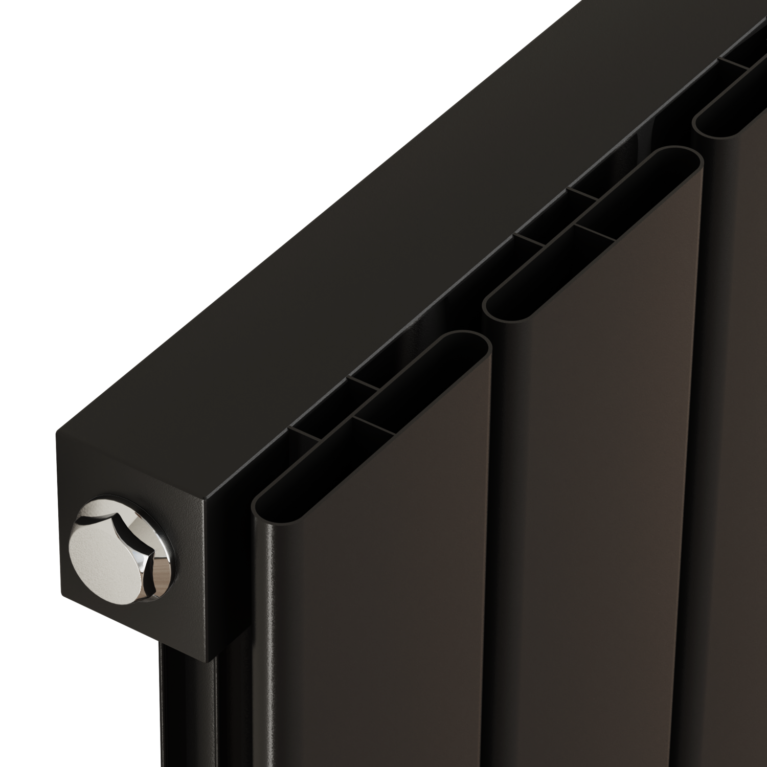 Eco Style Radiator Eco Eleganza Midnight Black Vertical Flat Aluminium Middle Connection ...