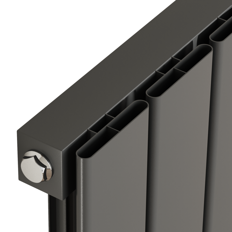 Middle Connection Traditional Radiators Eco Eleganza Anthracite Vertical Flat Aluminium Middle Connection ...