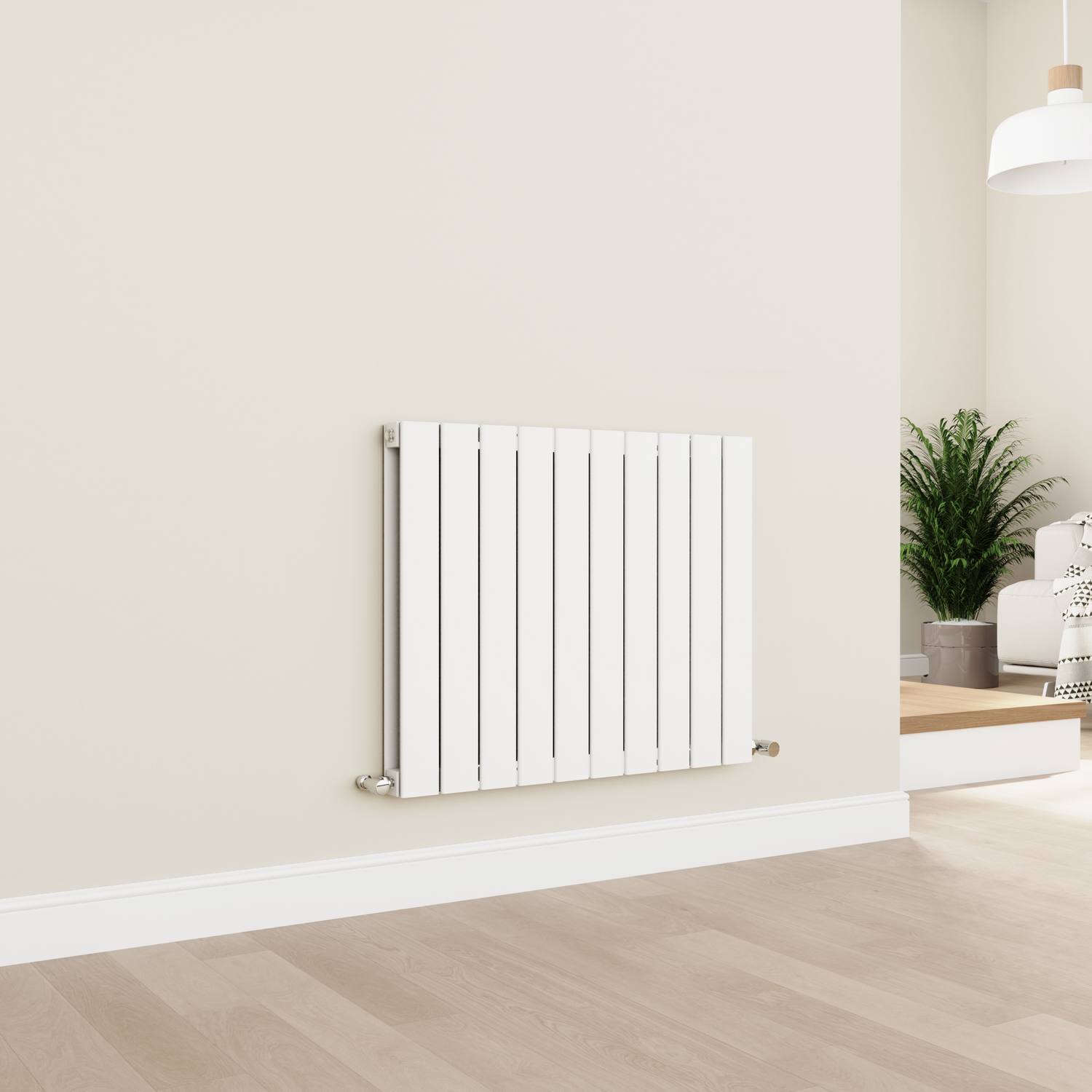 Eco Eleganza Horizontal Flat Designer Aluminium Radiator 600X750mm Double Panel 3056 Btu AHD10-600-WCF - Image 2