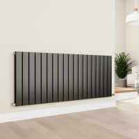 Eco Eleganza Midnight Black Horizontal Flat Designer Aluminium Radiator 600x1425mm Double Panel 5807 BTU Eco Eleganza Midnight Black Horizontal Flat Designer Aluminium Radiator 600x1425mm Double Panel 5807 BTU