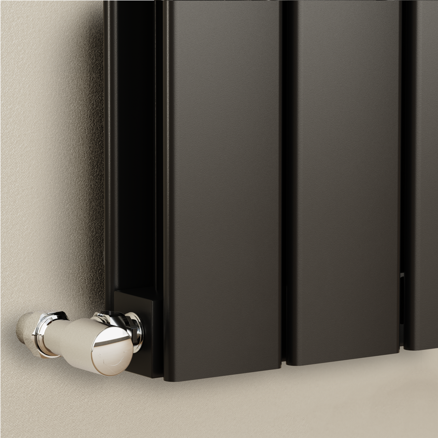 Eco Eleganza Midnight Black Horizontal Flat Designer Aluminium Radiator ...