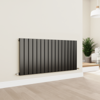 Eco Eleganza Midnight Black Horizontal Flat Designer Aluminium Radiator 600x1200mm Single Panel 3683 BTU Eco Eleganza Midnight Black Horizontal Flat Designer Aluminium Radiator 600x1200mm Single Panel 3683 BTU