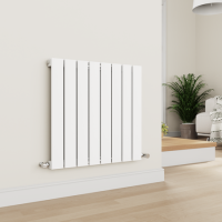 Eco Eleganza White Horizontal Flat Designer Aluminium Radiator 600x600mm Single Panel 1841 BTU Eco Eleganza White Horizontal Flat Designer Aluminium Radiator 600x600mm Single Panel 1841 BTU