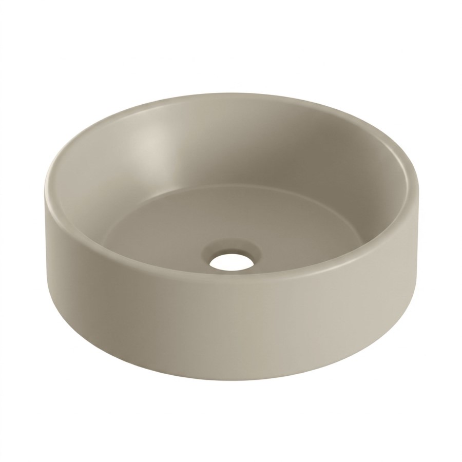 Matt Beige Round Countertop Basin 388mm - Alaska