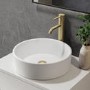 Matt White Round Countertop Basin 388mm - Alaska