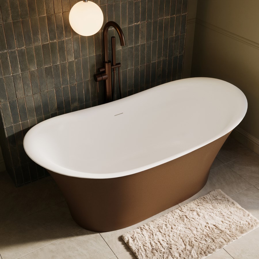 Bronze Freestanding Double Ended Bath 1600 x 790mm - Alba