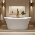ALBAMW1600 Matt White Freestanding Double Ended Bath 1600 x 790mm - Alba