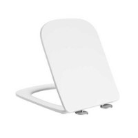 White Square Soft Close Toilet Seat with Quick Release - Albi