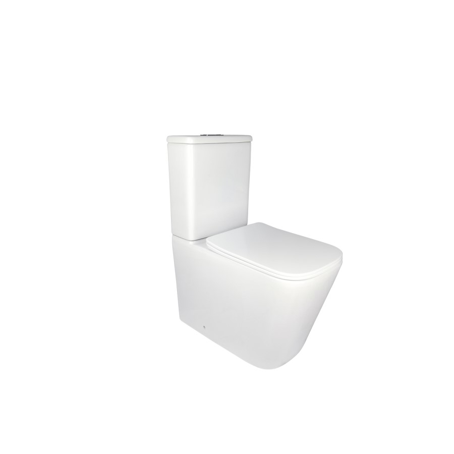 White Square Soft Close Toilet Seat with Quick Release - Albi