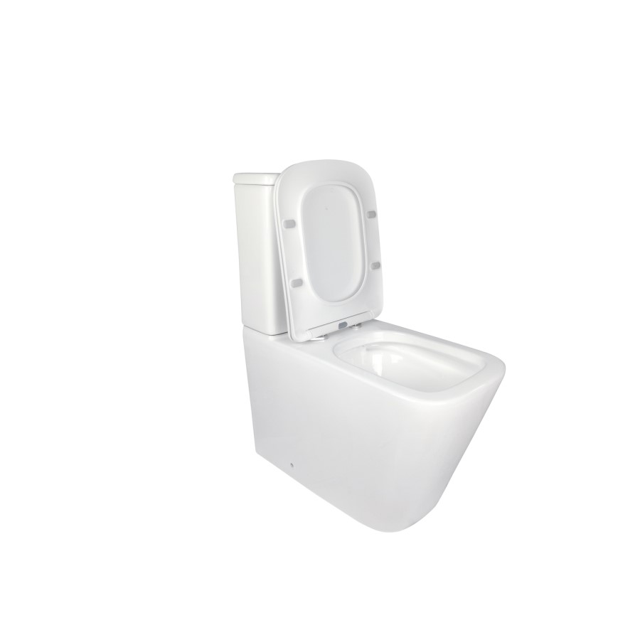 White Square Soft Close Toilet Seat with Quick Release - Albi