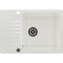 Single Bowl White Inset Granite Composite Compact Kitchen Sink with Reversible Drainer - Enza Alice