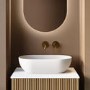 Matt White Oval Stone Resin Countertop Basin with Waste 560mm - Almas
