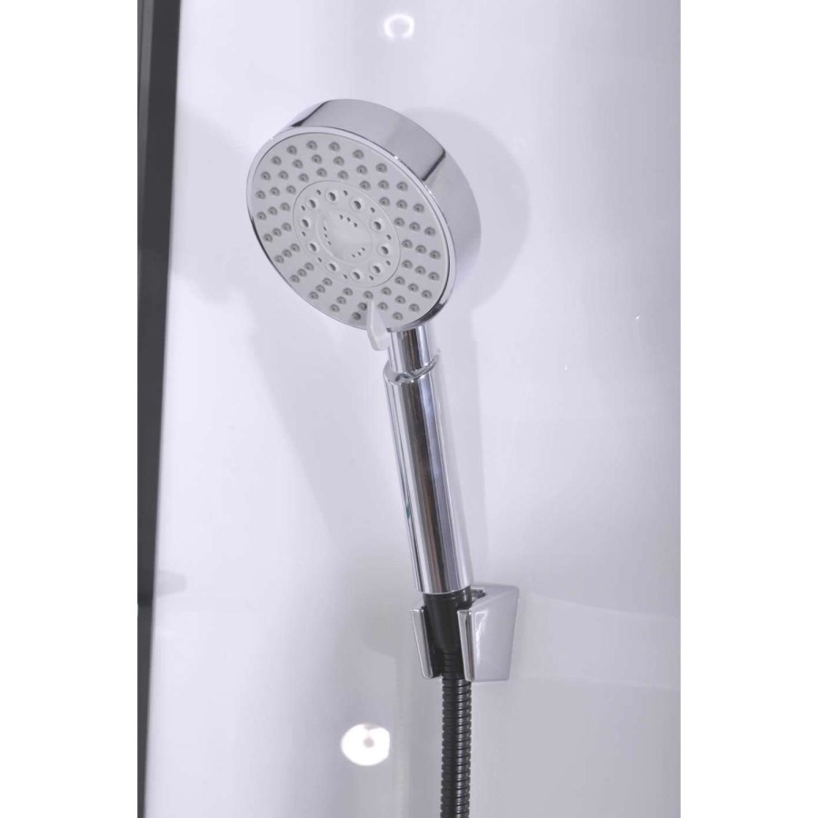 Black 900x900mm Hydro Shower Cabin Quadrant with Shower Tray & 2 Outlet Thermostatic Mixer Shower System - Vidalux