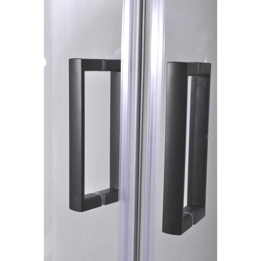 Black 900x900mm Hydro Shower Cabin Quadrant with Shower Tray & 2 Outlet Thermostatic Mixer Shower System - Vidalux