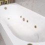 Single Ended Whirlpool Spa Bath with 6 Brushed Brass Whirlpool Jets 1700 x 750mm - Alton