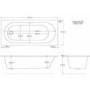 Single Ended Whirlpool Spa Bath with 6 Brushed Brass Whirlpool Jets 1700 x 750mm - Alton