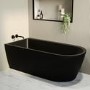 Matt Black Freestanding Single Ended Left Hand Corner Bath 1650 x 800mm - Amaro