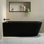 Matt Black Freestanding Single Ended Left Hand Corner Bath 1650 x 800mm - Amaro