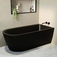 Matt Black Freestanding Single Ended Right Hand Corner Bath 1650 x 800mm - Amaro Matt Black Freestanding Single Ended Right Hand Corner Bath 1650 x 800mm - Amaro