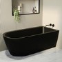 Matt Black Freestanding Single Ended Right Hand Corner Bath 1650 x 800mm - Amaro