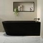 Matt Black Freestanding Single Ended Right Hand Corner Bath 1650 x 800mm - Amaro