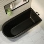 Matt Black Freestanding Single Ended Right Hand Corner Bath 1650 x 800mm - Amaro