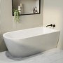 Grade A1 - Freestanding Single Ended Right Hand Corner Shower Bath with Chrome  Sliding  Bath Screen 1650 x 800mm - Amaro
